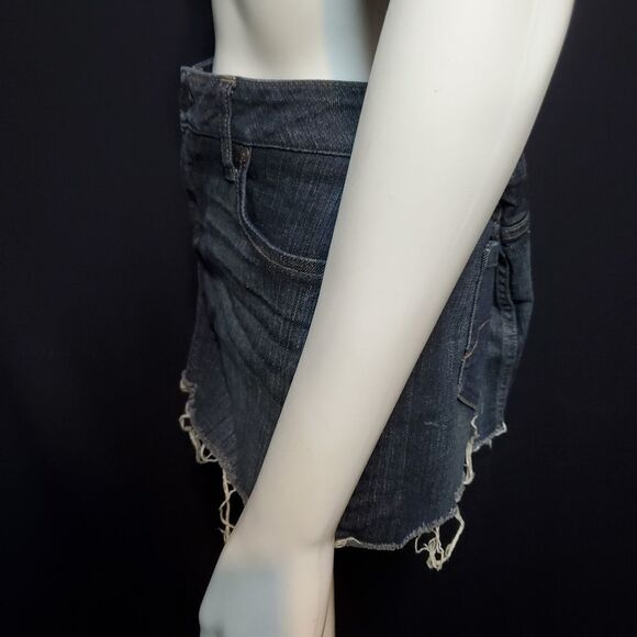 Refuge Blue Raw Edge Denim Skirt (9) - Picture 3 of 5